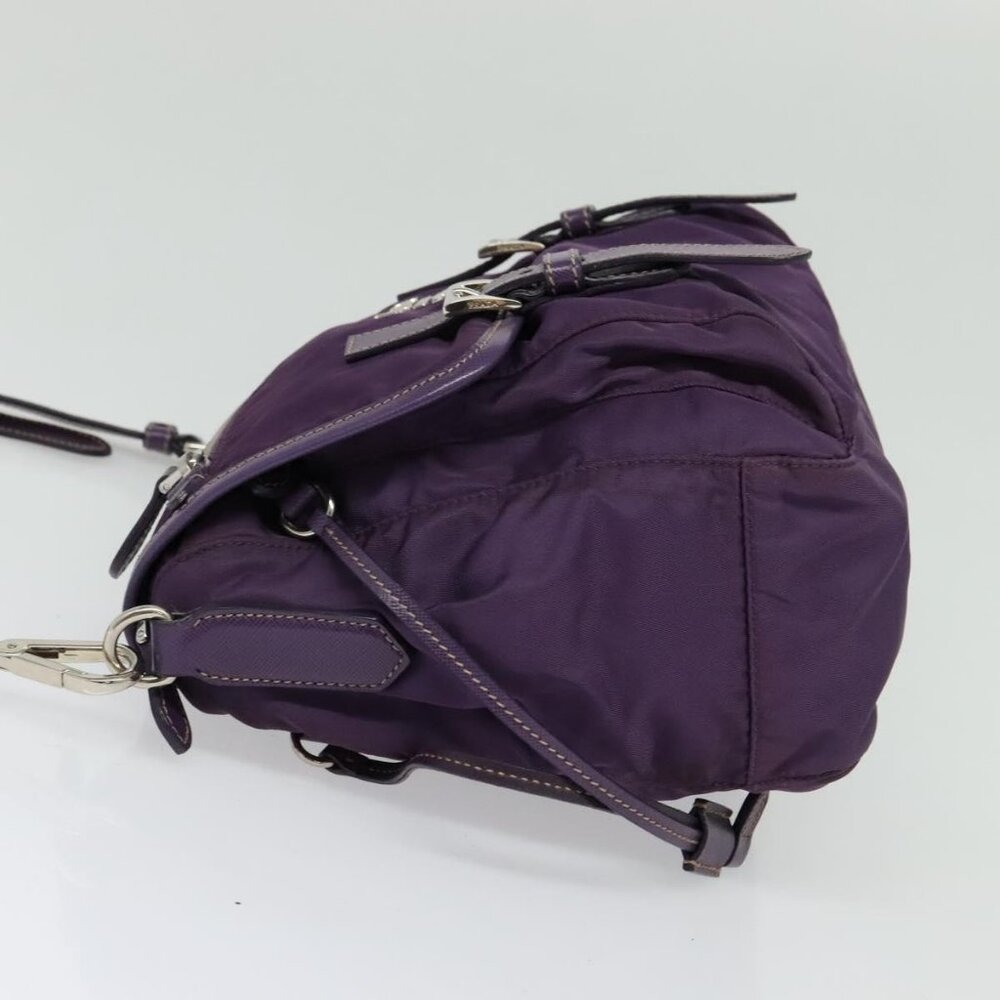 Authentic PRADA Shoulder Bag Nylon Purple Silver - Picture 10 of 16